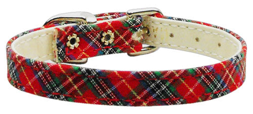 3-8" Plaid Plain Collars Red 16