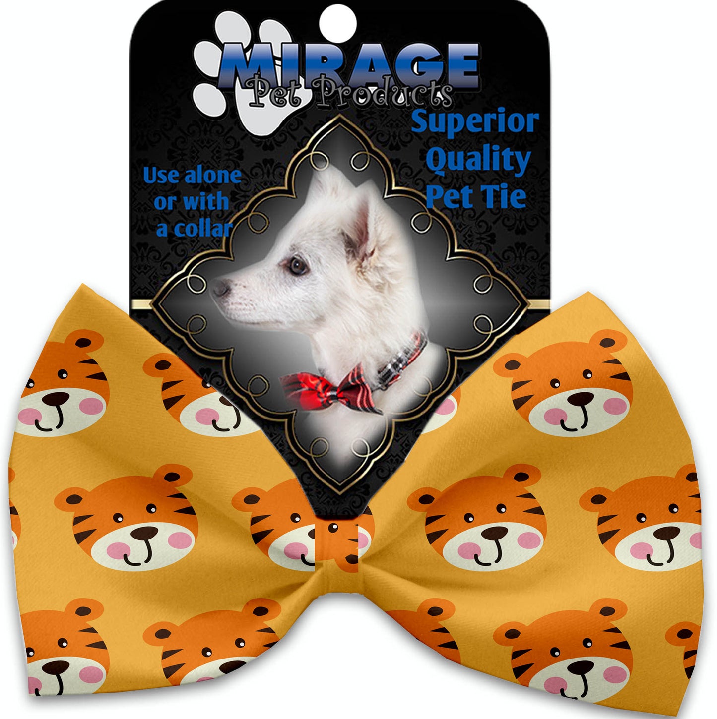 Tally The Tiger Pet Bow Tie Collar Accessory With Velcro