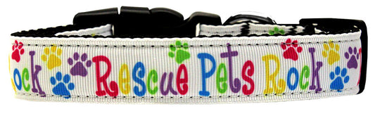 Rescue Pets Rock Nylon Dog Collar Large