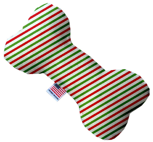 Christmas Pinstripes 10 Inch Stuffing Free Bone Dog Toy