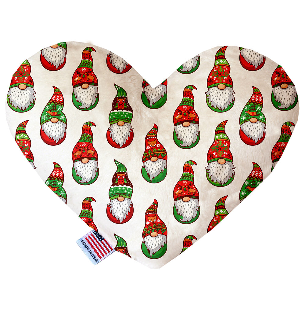 Santa Gnomes 8 Inch Heart Dog Toy