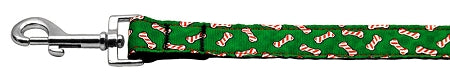 Candy Cane Bones Nylon Dog Leash 5-8 Inch Wide 6ft Long