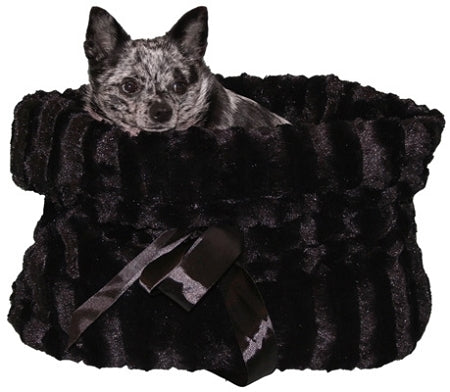 Black Reversible Snuggle Bugs Pet Bed, Bag, And Car Seat In One