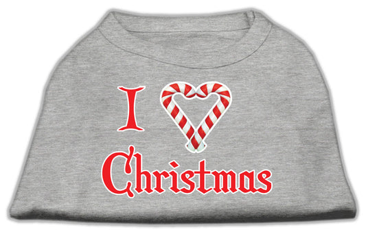 I Heart Christmas Screen Print Shirt Grey Med