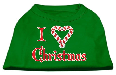 I Heart Christmas Screen Print Shirt Emerald Green Xxl