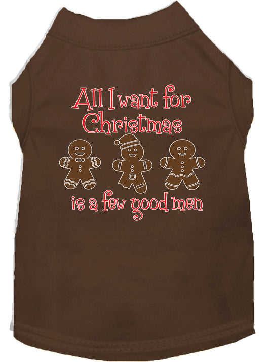 All I Want Is A Few Good Men Screen Print Dog Shirt Brown Lg