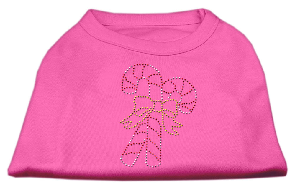 Candy Cane Rhinestone Shirt Bright Pink S