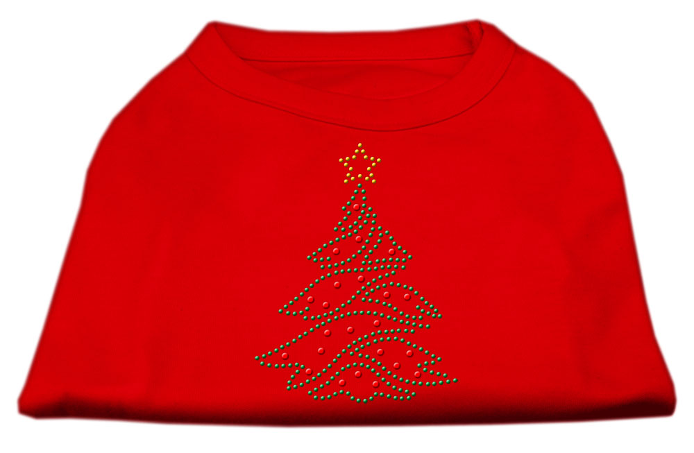 Christmas Tree Rhinestone Shirt Red S