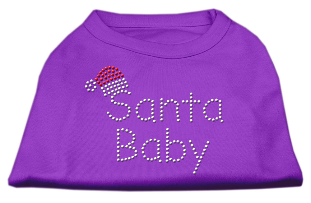 Santa Baby Rhinestone Shirts Purple L