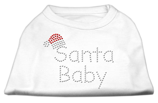 Santa Baby Rhinestone Shirts White L