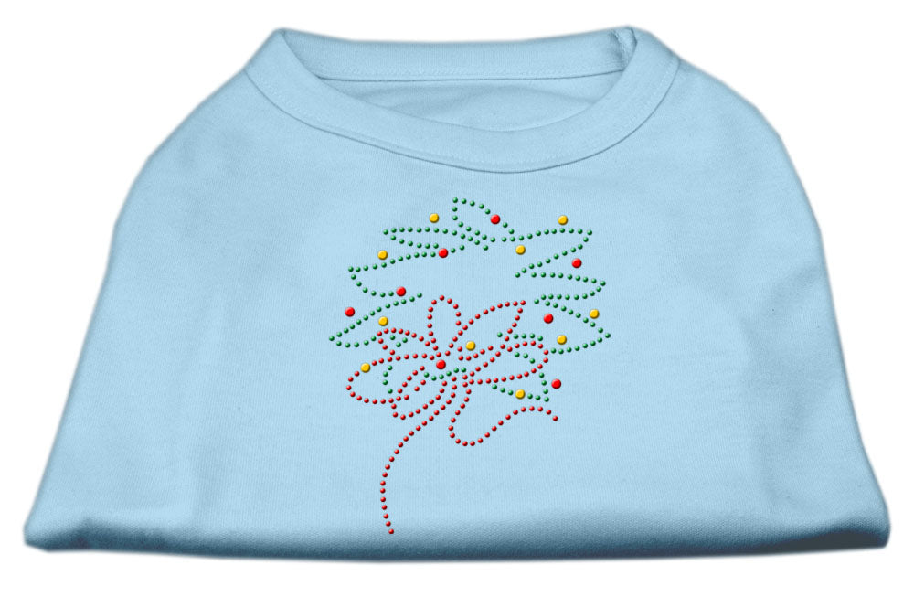 Christmas Wreath Rhinestone Shirt Baby Blue L