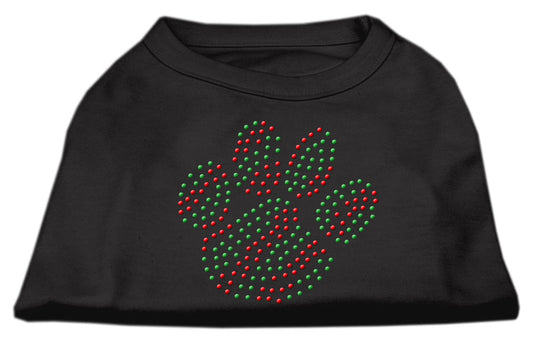 Holiday Paw Rhinestone Shirts Black L