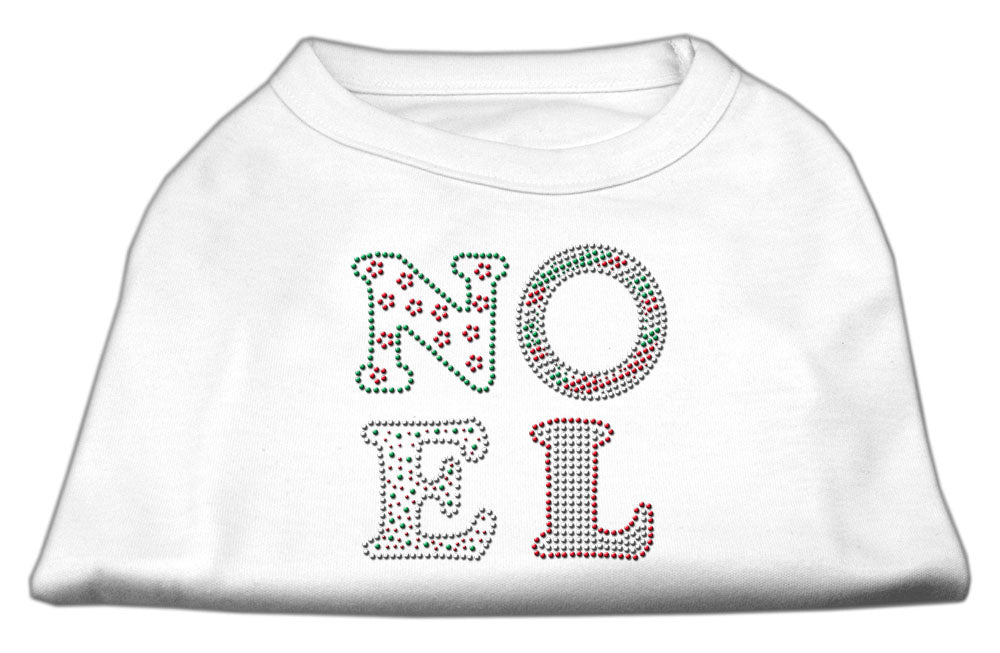 Noel Rhinestone Dog Shirt White Med