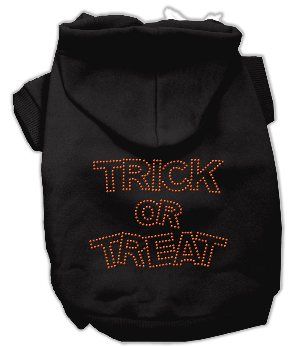 Trick Or Treat Rhinestone Hoodies Black M