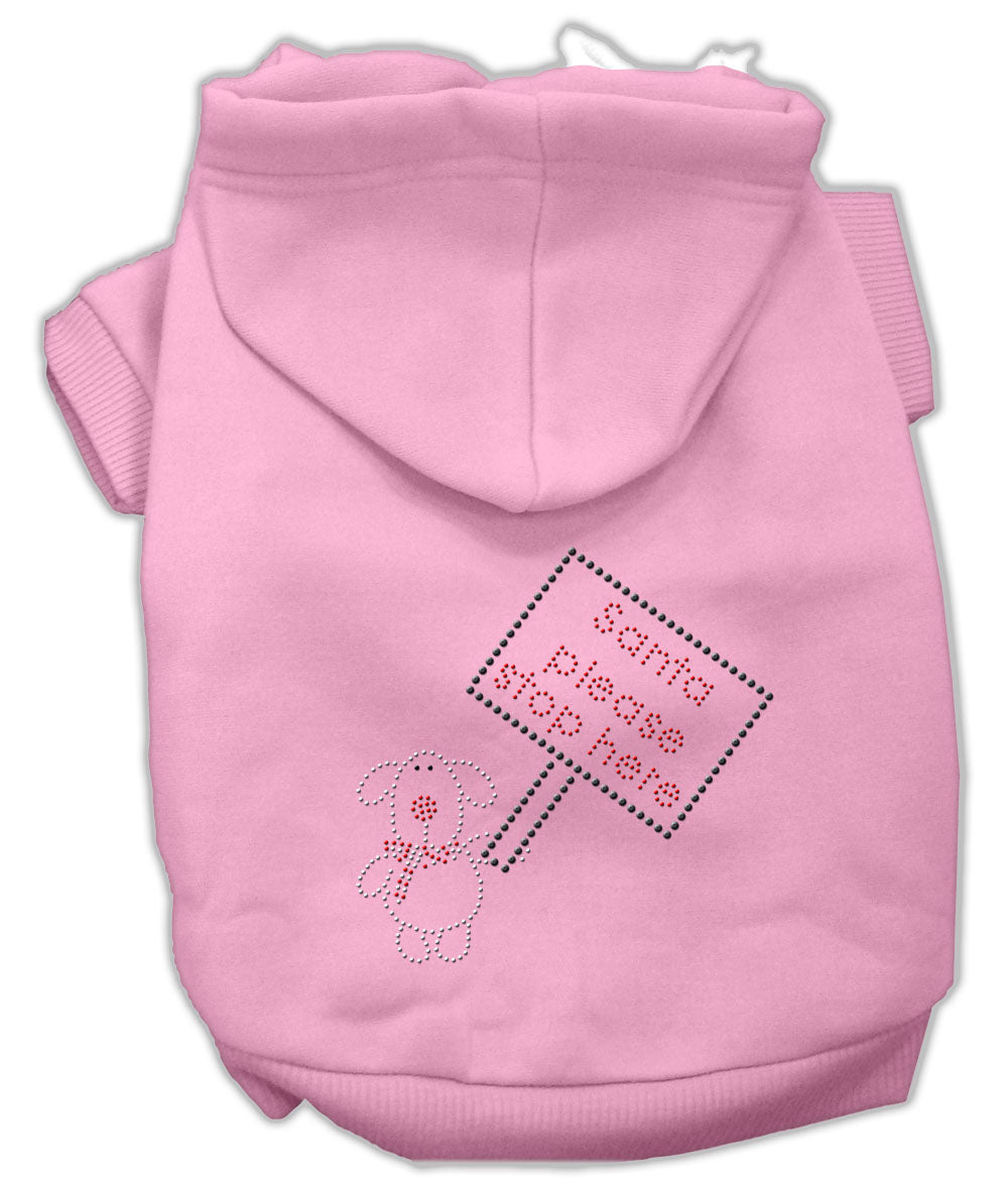 Santa Stop Here Hoodies Pink S