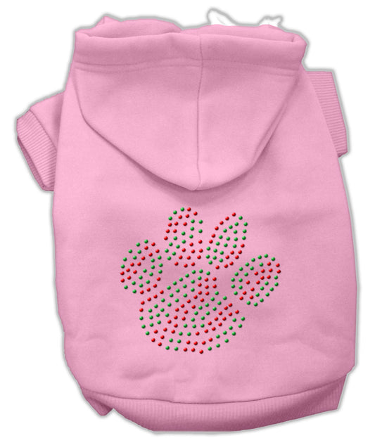 Holiday Paw Hoodies Pink Xs