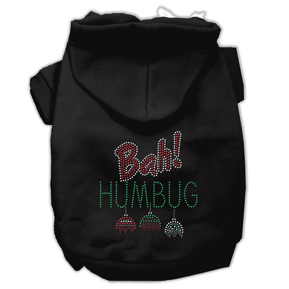 Bah Humbug Rhinestone Hoodies Black Xl