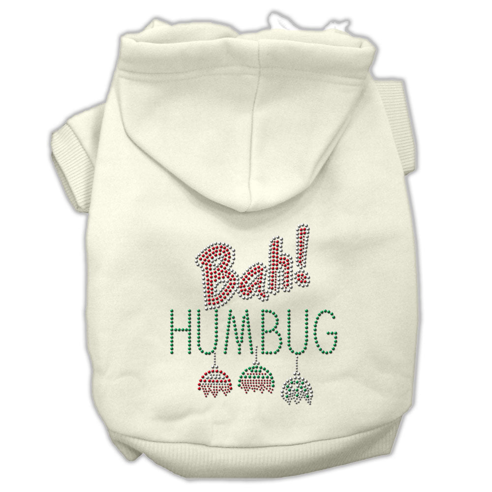 Bah Humbug Rhinestone Hoodies Cream Xl