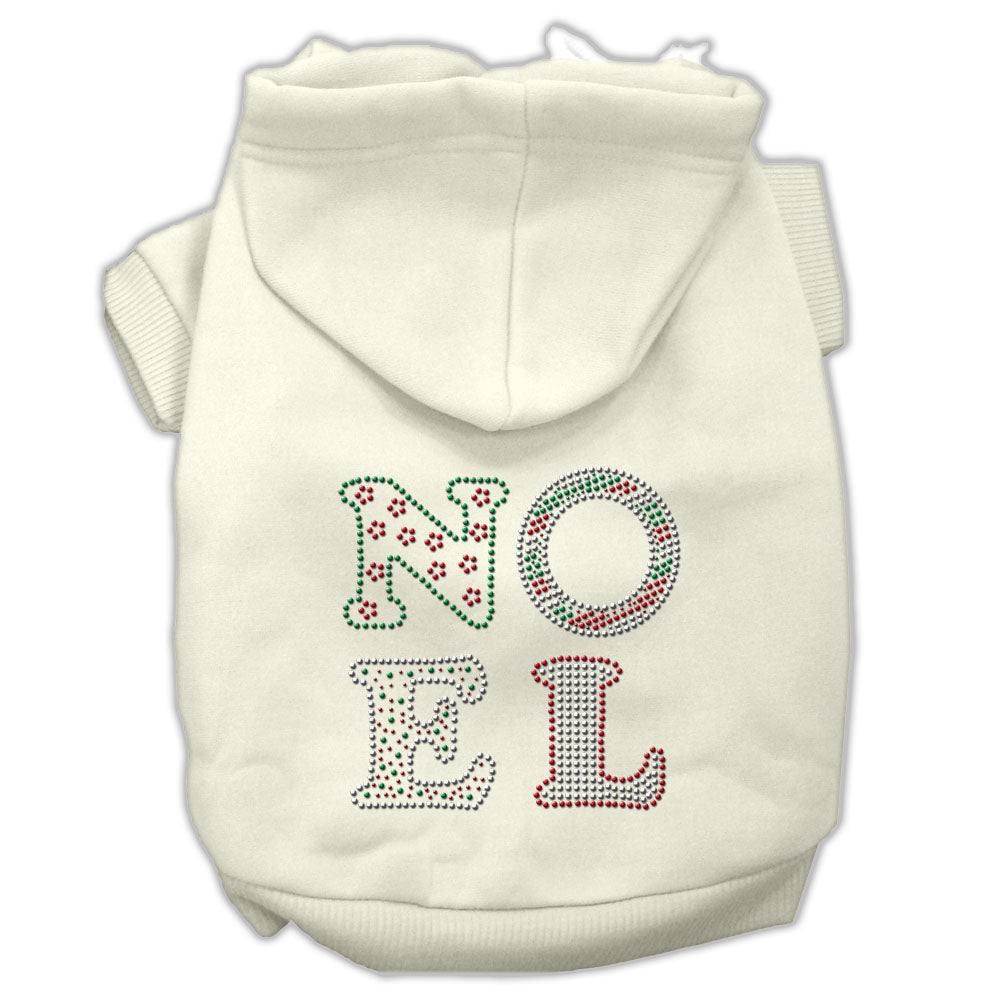 Noel Rhinestone Hoodies Cream M