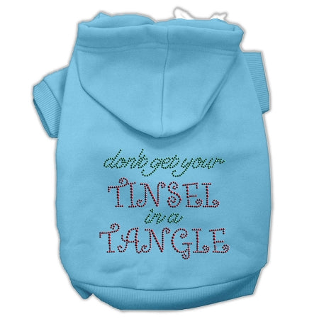 Tinsel In A Tangle Rhinestone Hoodies Baby Blue L