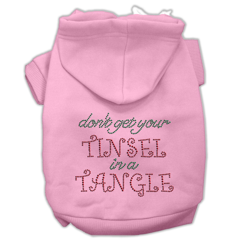 Tinsel In A Tangle Rhinestone Hoodies Pink M