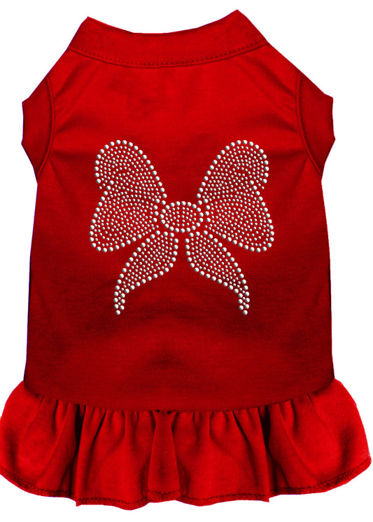 Rhinestone Bow Dress Red Sm