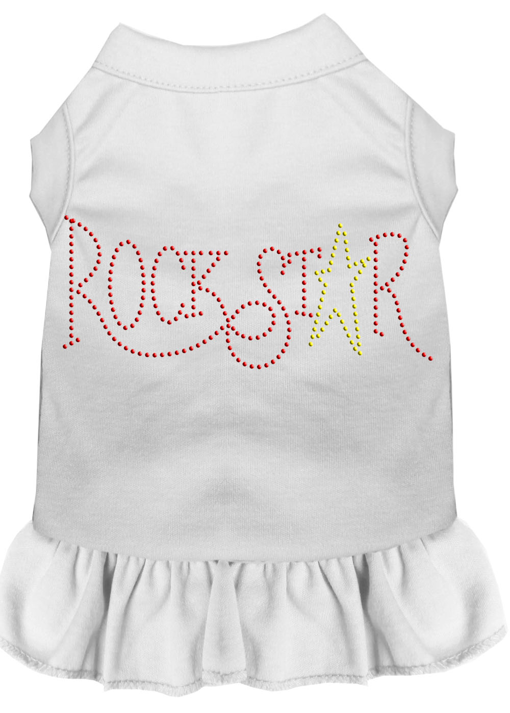 Rhinestone Rockstar Dress White Lg