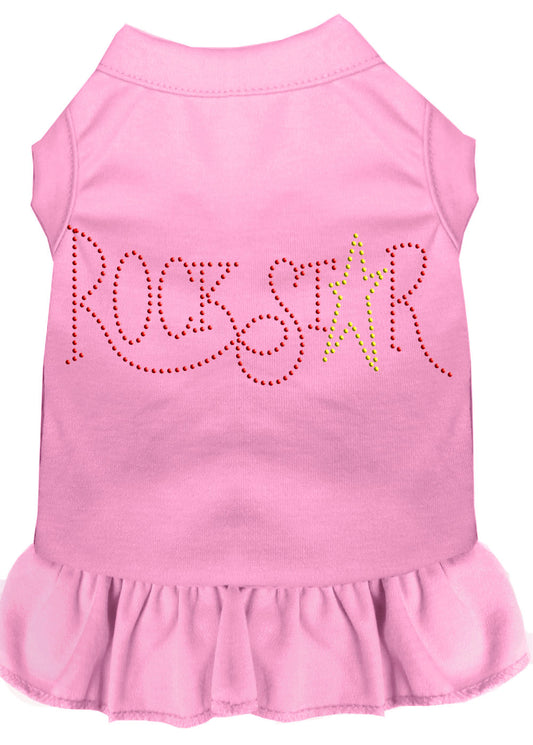 Rhinestone Rockstar Dress Light Pink Sm