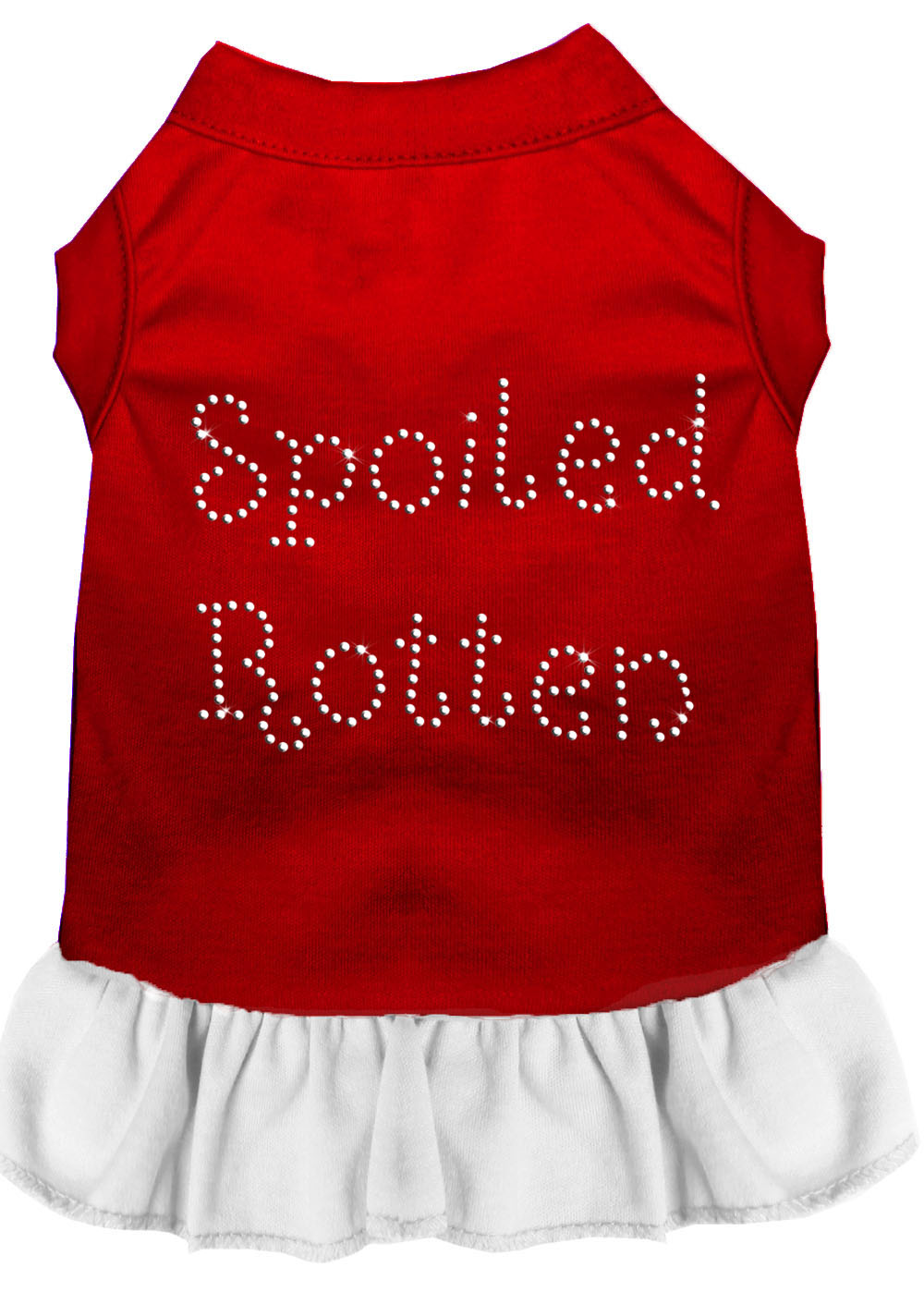 Spoiled Rotten Rhinestone Dress Red With White Med