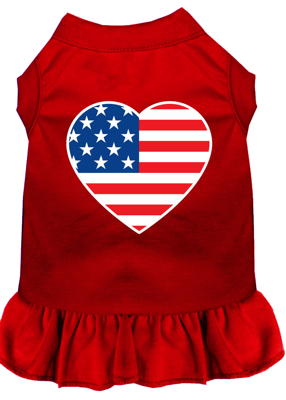 American Flag Heart Screen Print Dress Red Sm