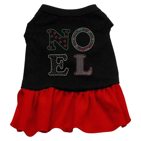 Noel Rhinestone Dress Black With Red Xs