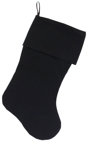 Plain Velvet 18 Inch Christmas Stocking Black