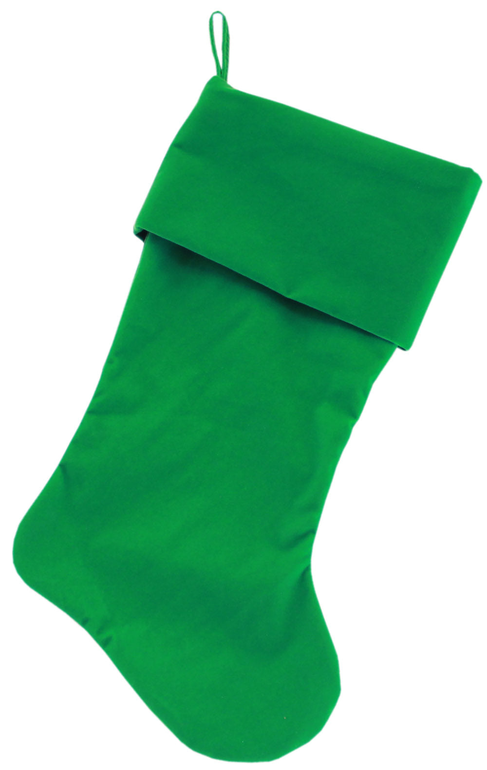 Plain Velvet 18 Inch Christmas Stocking Green