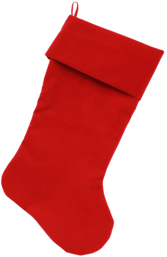 Plain Velvet 18 Inch Christmas Stocking Red