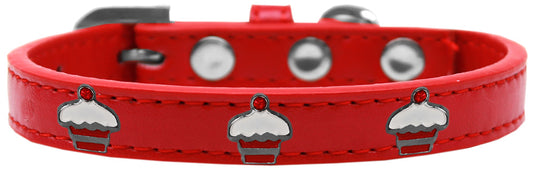 Red Cupcake Widget Dog Collar Red Size 12