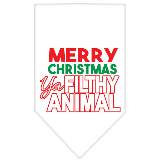 Ya Filthy Animal Screen Print Pet Bandana White Size Small