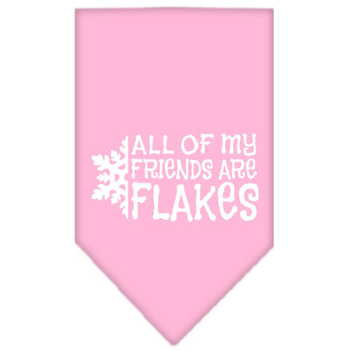 All My Friends Are Flakes Screen Print Bandana Light Pink Large