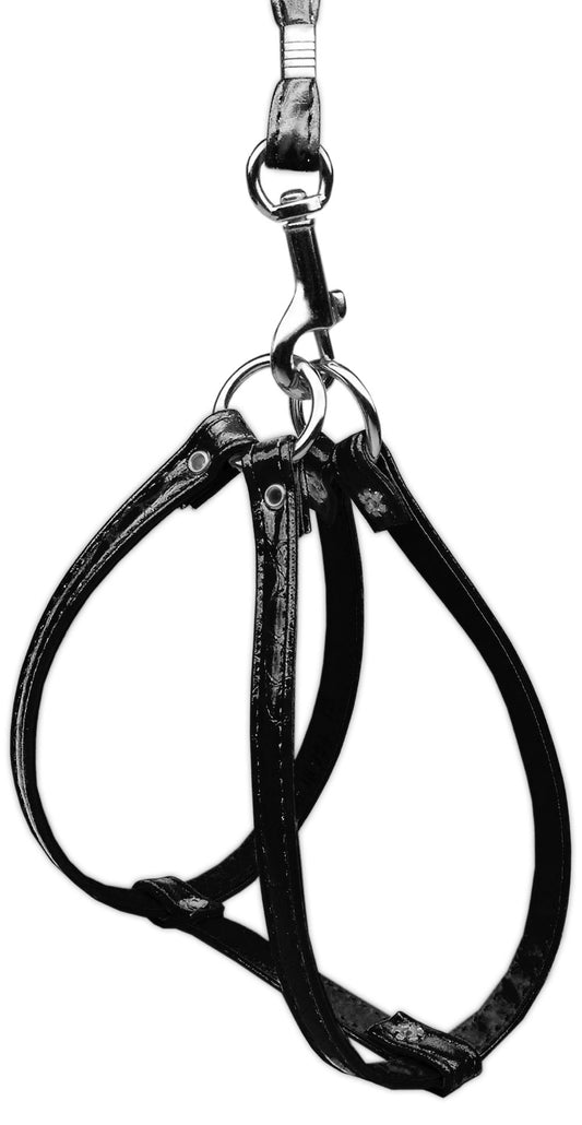 Faux Snake Skin Step In Harness Black 12