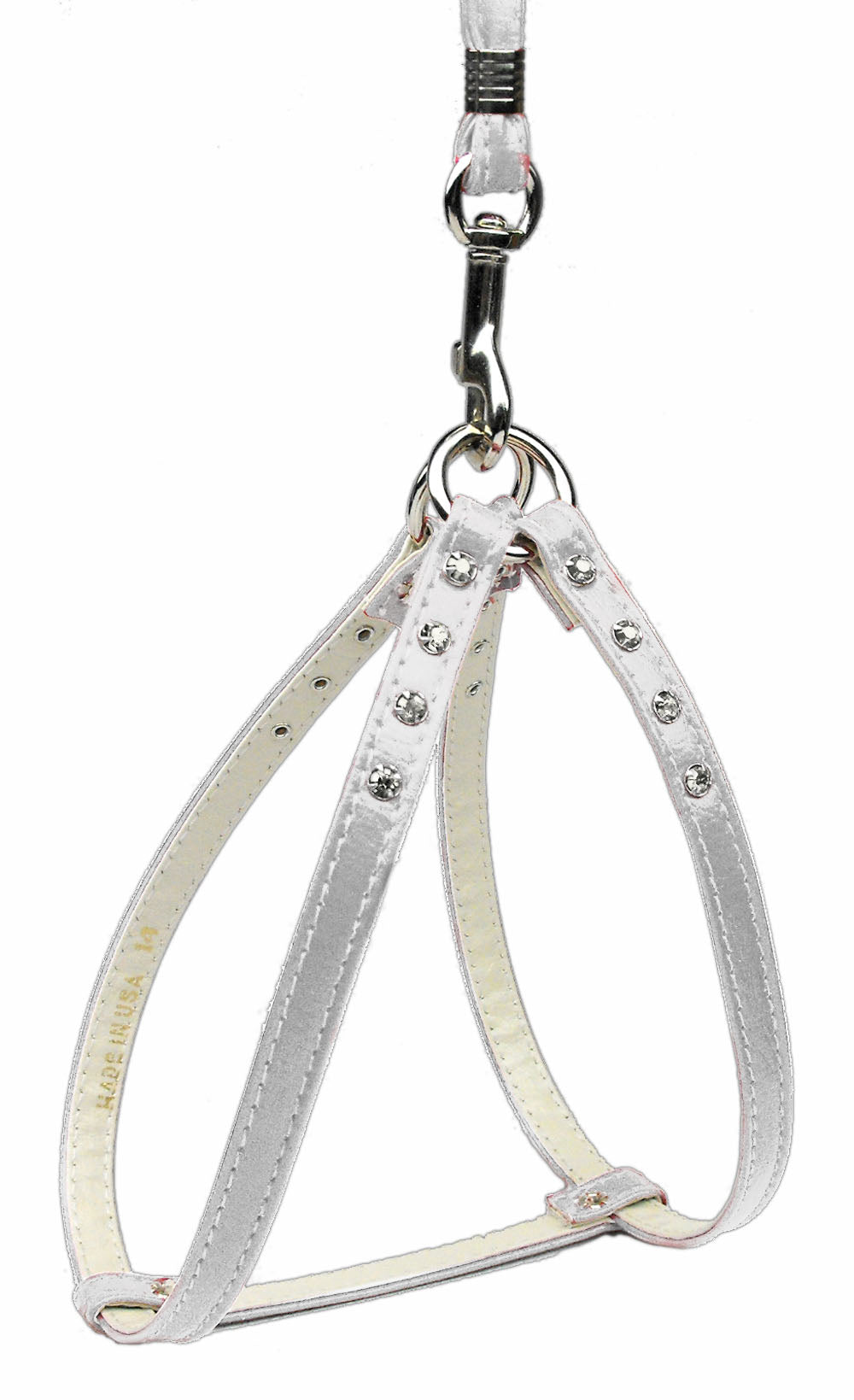 Step-in Harness White W- Clear Stones 12