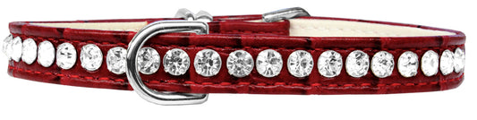 Beverly Style Rhinestone Designer Croc Dog Collar Red Size 12